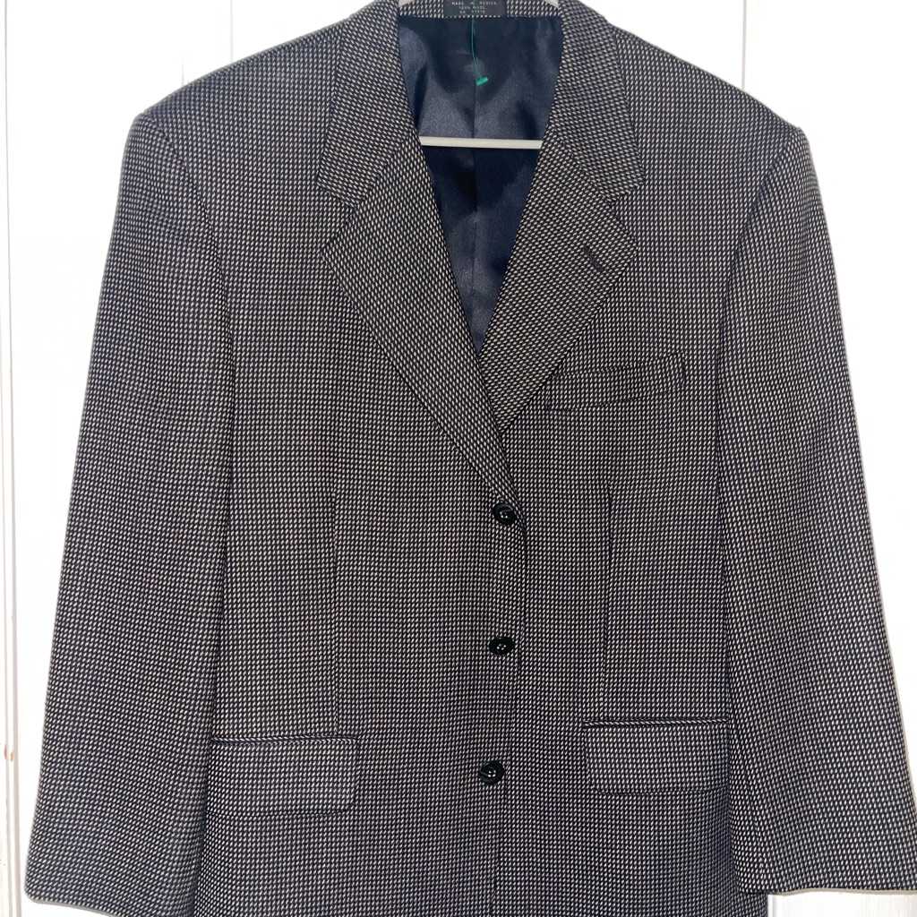Joseph  Feiss Black And Gray Patterned Blazer